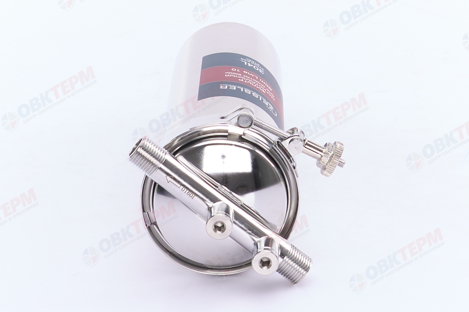 Колба из нержавеющей стали 10"Slim Line  1/2" (ZEISSLER) (картридж ПП 20/10 Мкм) - Изображение №4