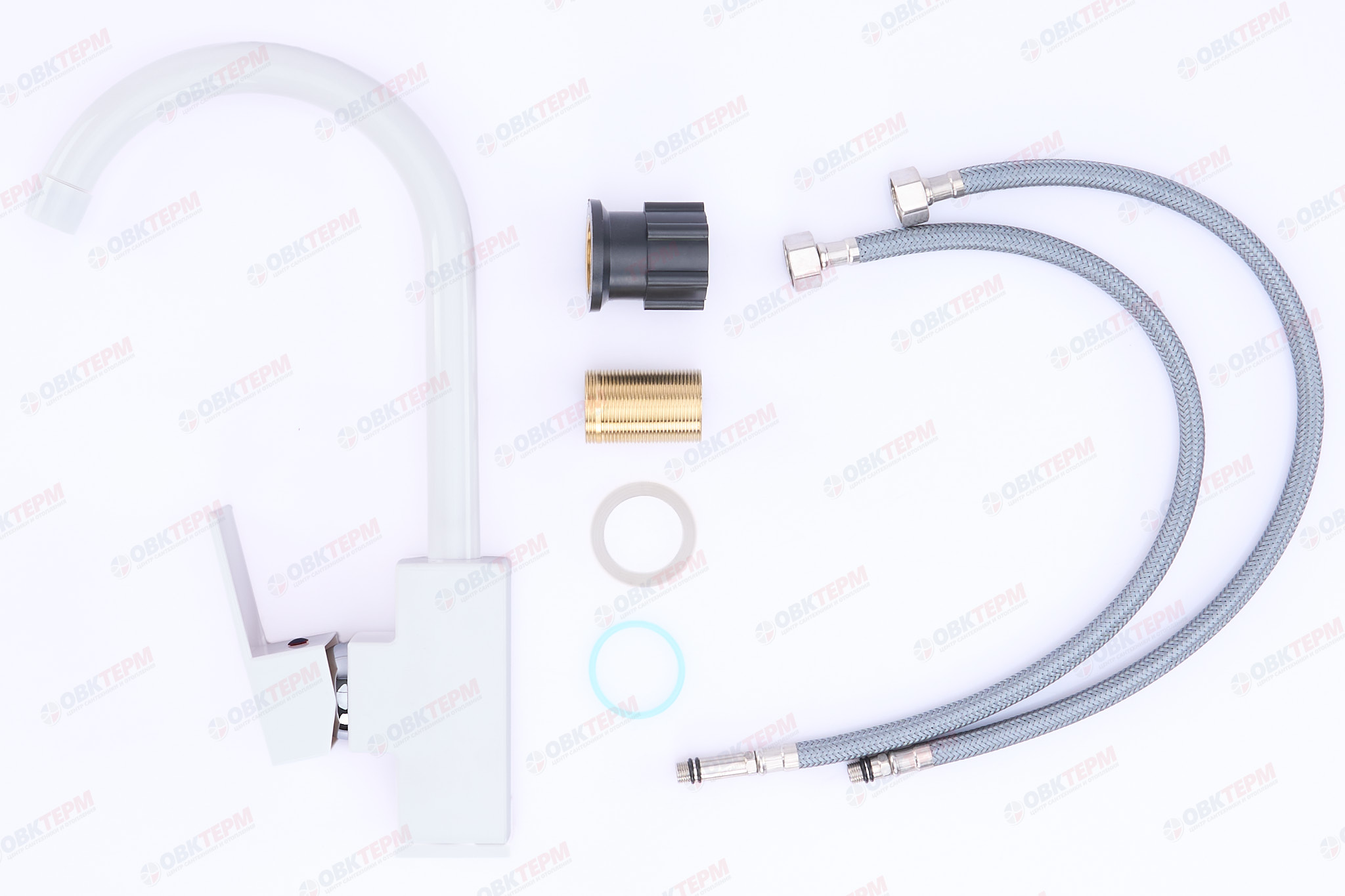 Смеситель д/кухни PLAMIX KUBUS-011 SET White (с подводкой) (20 шт/ящ) - миниатюра №6