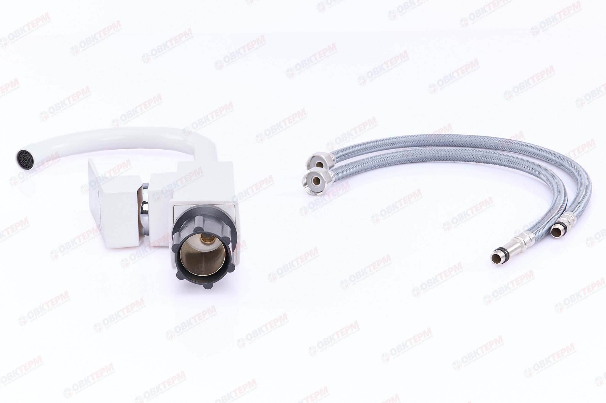 Смеситель д/кухни PLAMIX KUBUS-011 SET White (с подводкой) (20 шт/ящ) - миниатюра №7