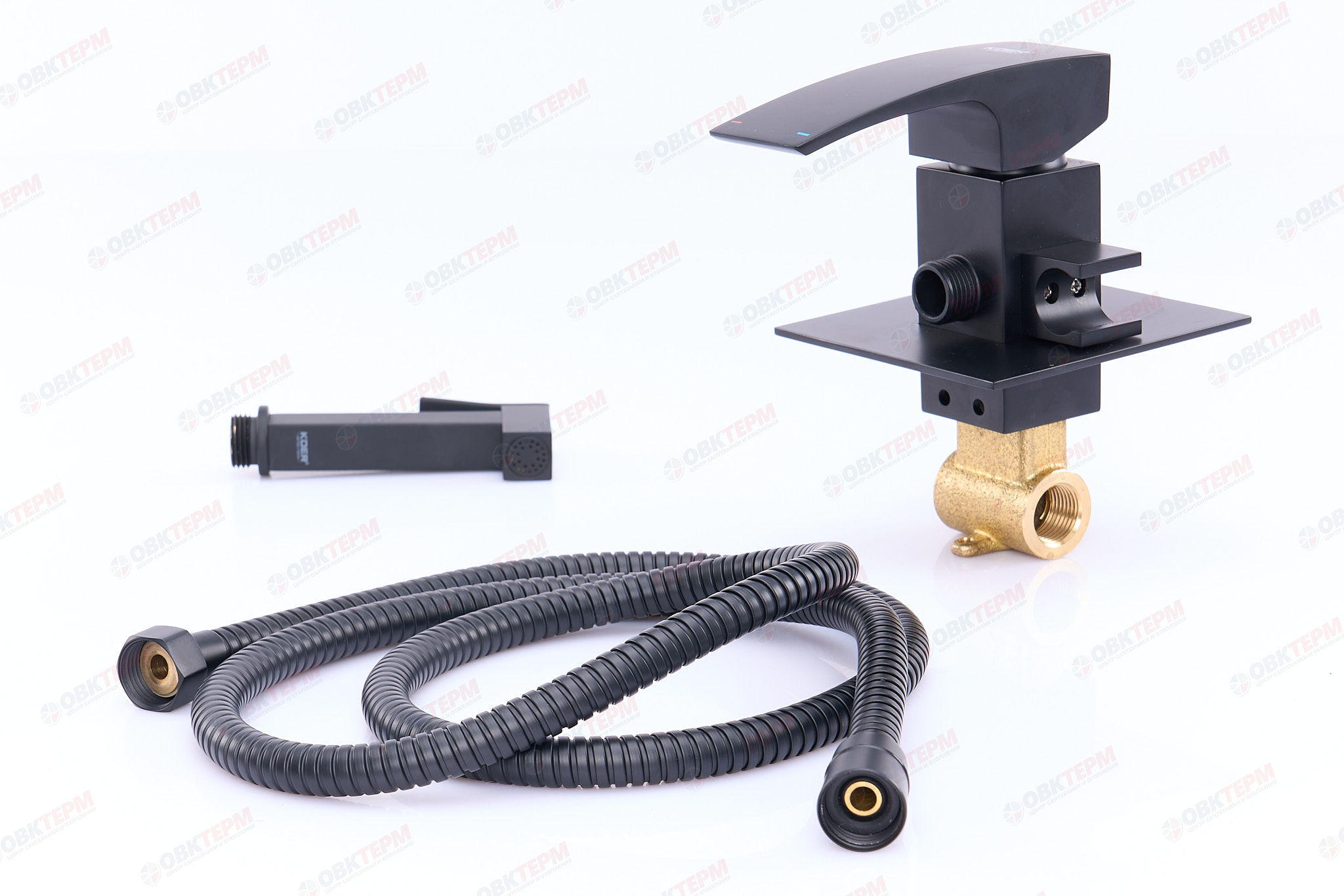 Смеситель с гигиеническим душем KOER KB-23007-05 латунь (Цвет черный) (8шт/ящ) - миниатюра №4