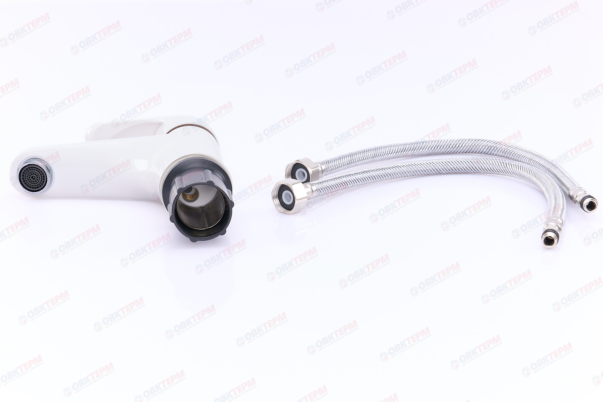 Смеситель д/умывальника BRIMIX 5991 шаровый/ АБС пластик (белый) - миниатюра №6