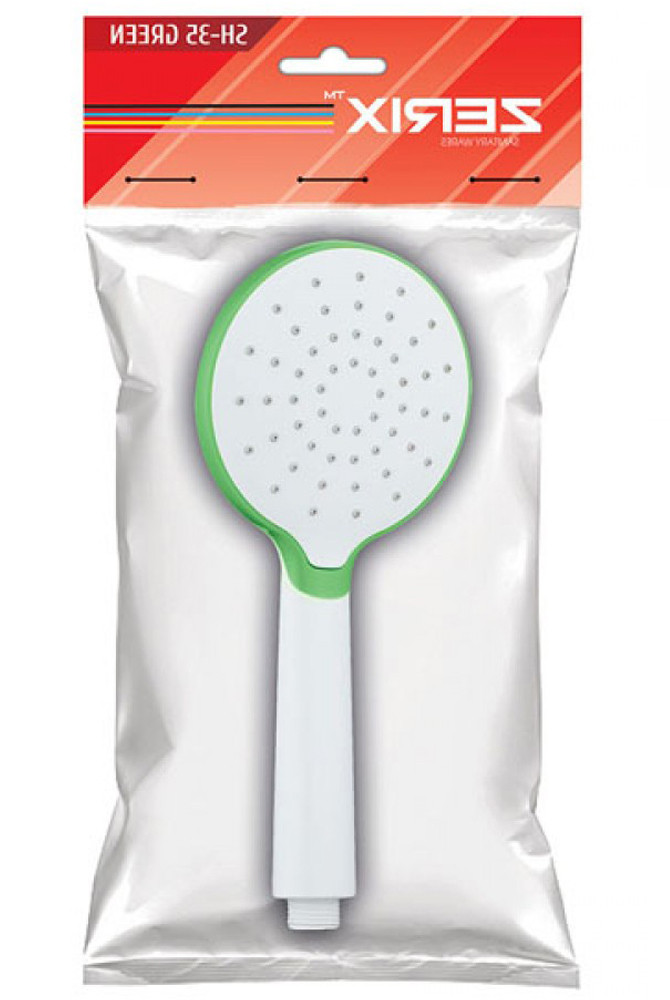 Лейка д/душа ручная ZERIX  SH-35 GREEN ( 1 режим)  (100 шт/ящ) - Изображение №2
