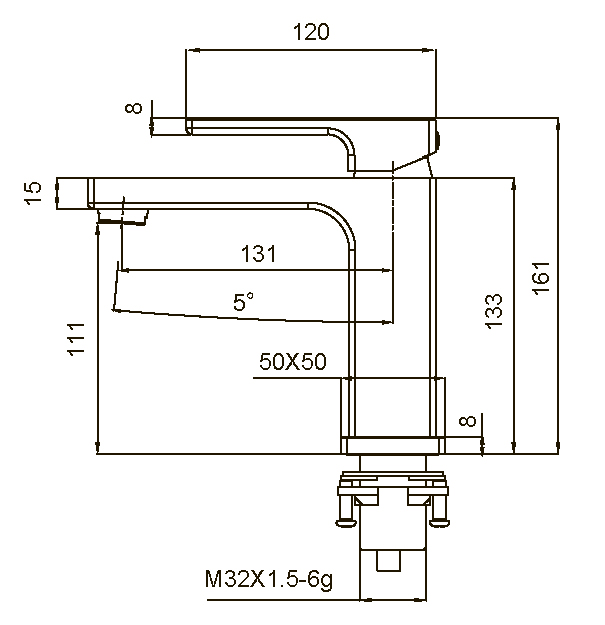 Смеситель д/умывальника KOER KB-10009-01 (Цвет хром)  (8шт/ящ) - Изображение №2