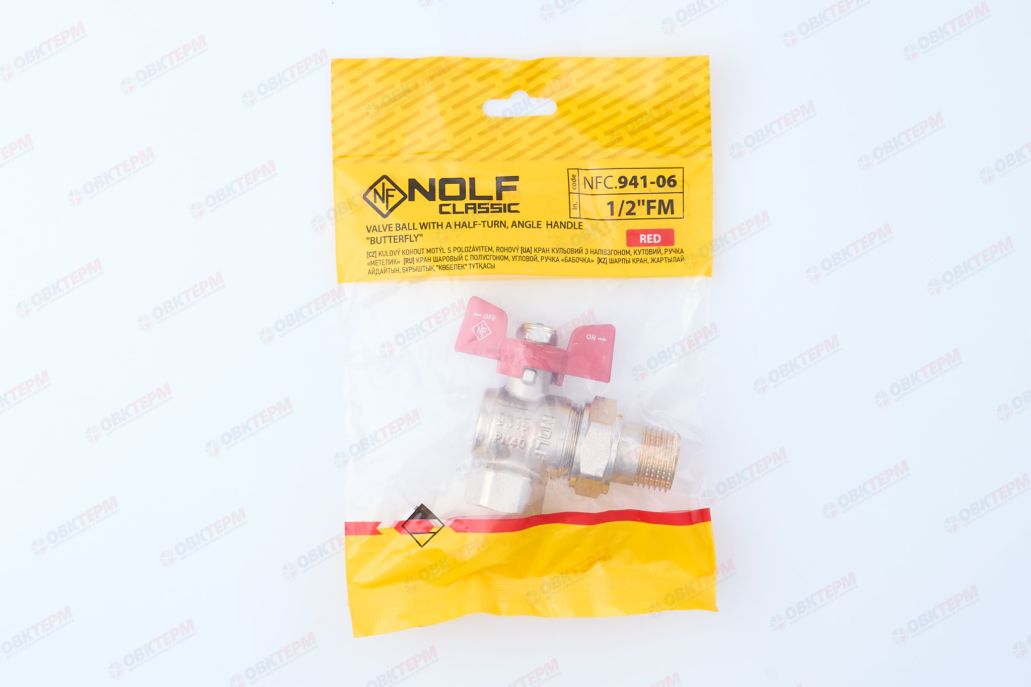 Кран шаровый  с американкой  NOLF Classic       1/2" ВН   бабочка    УГЛОВОЙ   (96/12) - миниатюра №8