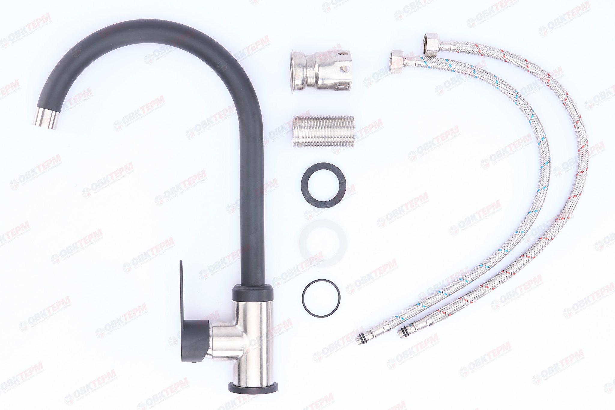 Смеситель д/кухни нерж/сталь ZERIX MADRID-011 BLACK (черный) (10 шт/ящ) - миниатюра №3