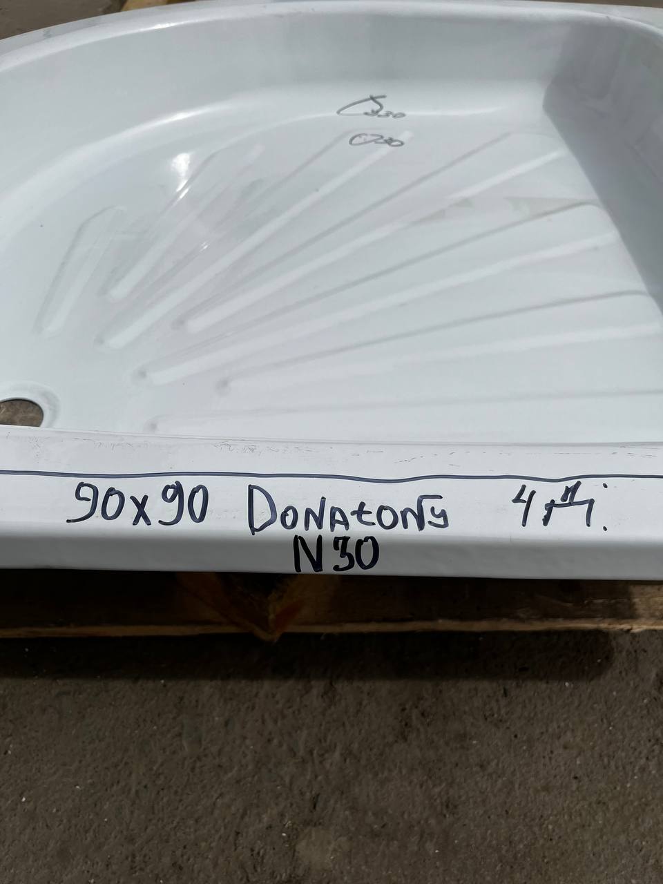 Поддон стальной "Donatony"    90* 90* 16 полукруглый  (С ДЕФЕКТОМ) - миниатюра №8