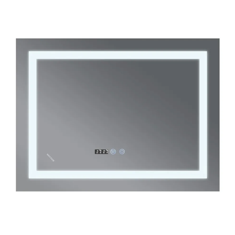 MIXXUS WARM MR02-80x60 Зеркало с LED Touch, Anti-fog, димером, регулятором яркости, часами - Изображение №3