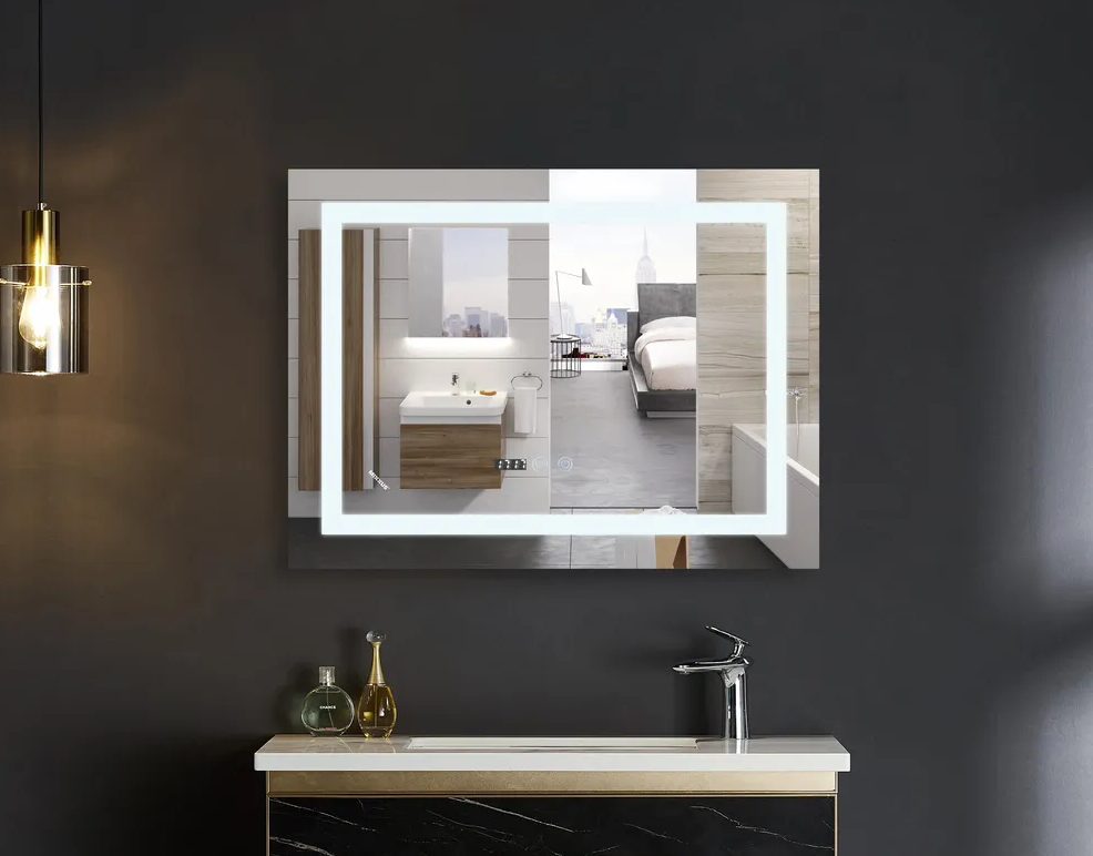 MIXXUS WARM MR02-80x60 Зеркало с LED Touch, Anti-fog, димером, регулятором яркости, часами - Изображение №1