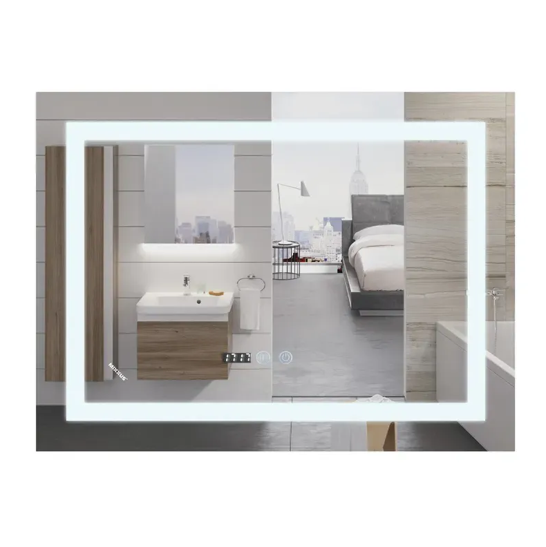 MIXXUS WARM MR02-80x60 Зеркало с LED Touch, Anti-fog, димером, регулятором яркости, часами - Изображение №4