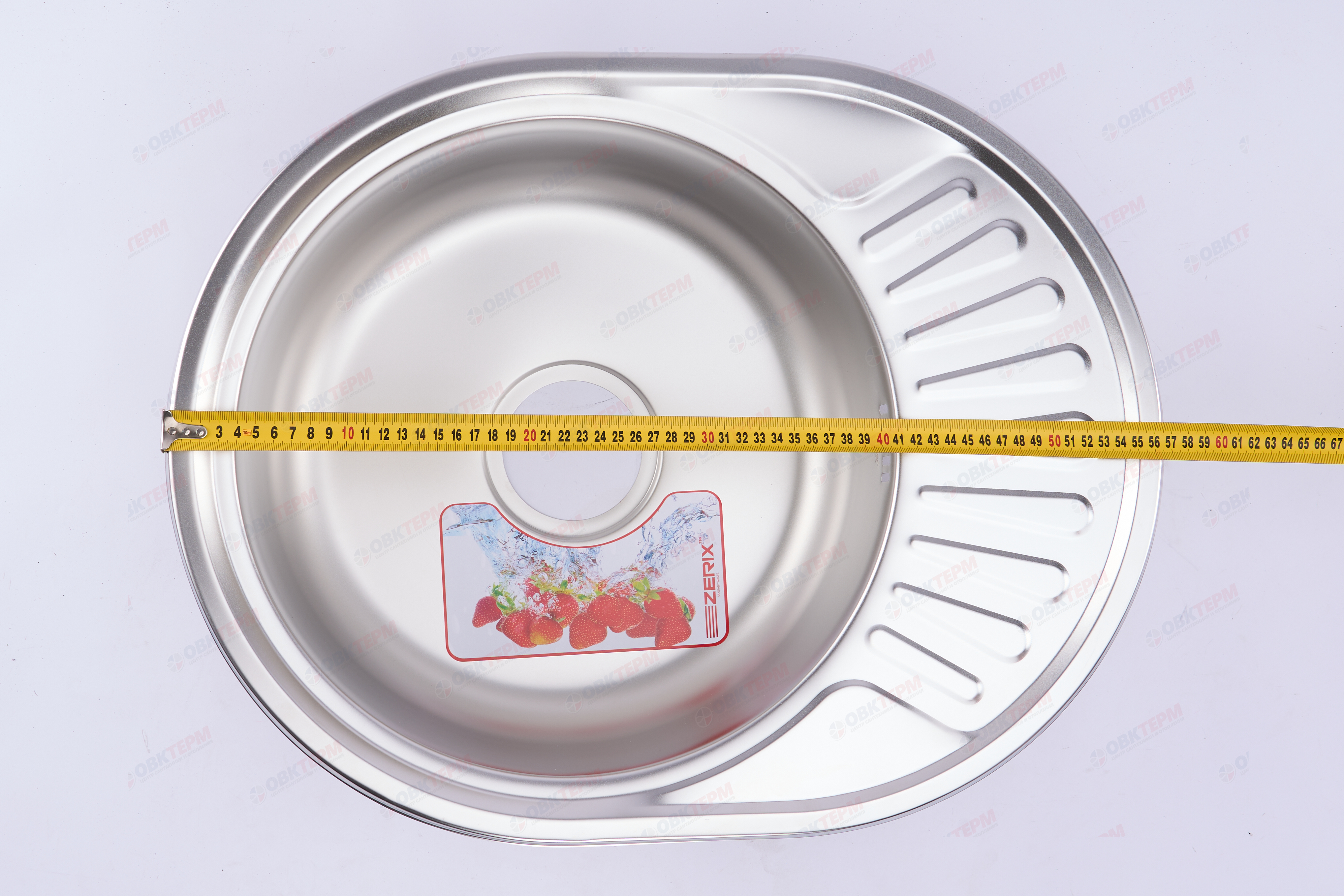 ZERIX мойка Z5745-06-160E (SATIN) ВРЕЗНАЯ /сифон (10шт/ящ) - миниатюра №6