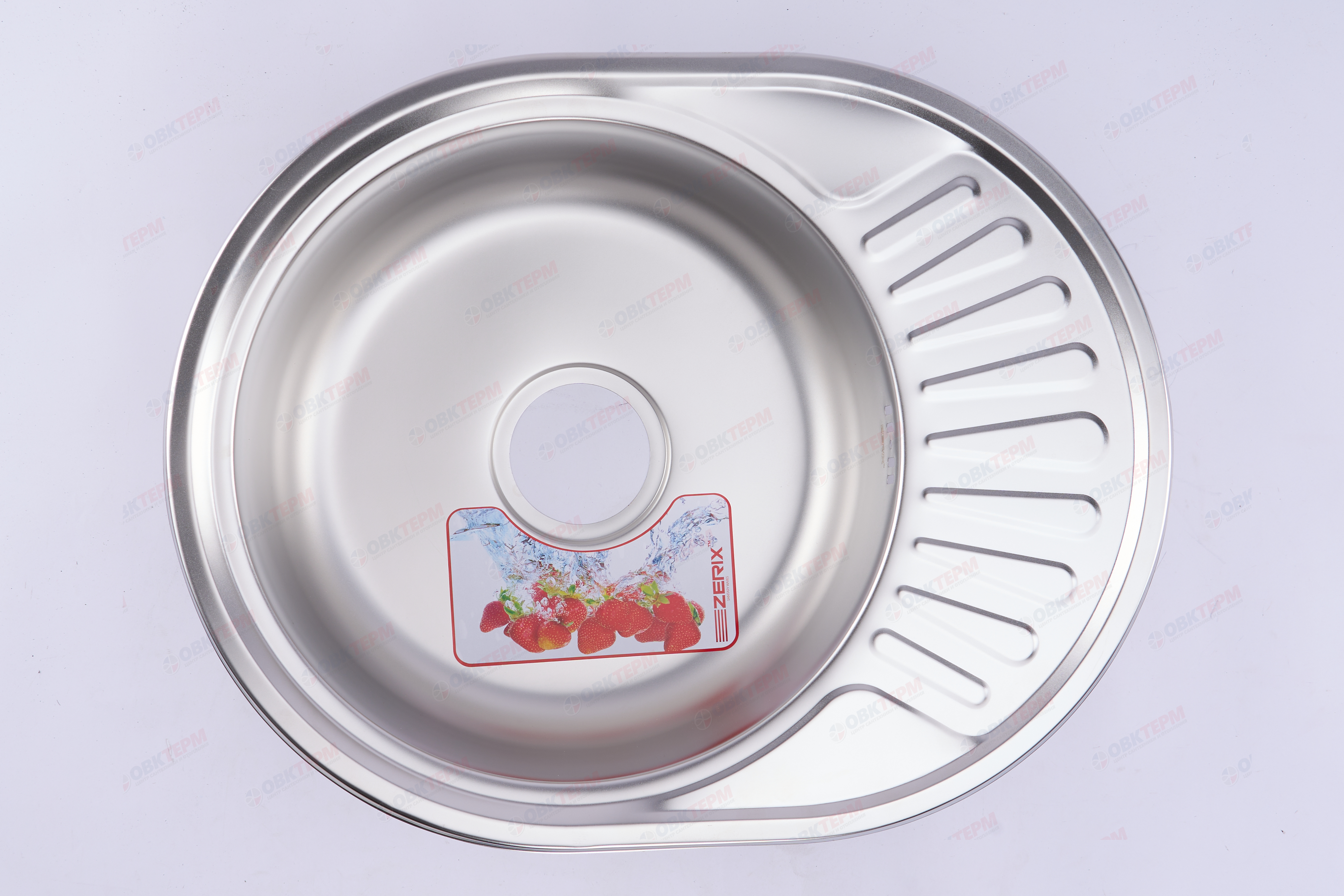 ZERIX мойка Z5745-06-160E (SATIN) ВРЕЗНАЯ /сифон (10шт/ящ) - миниатюра №8