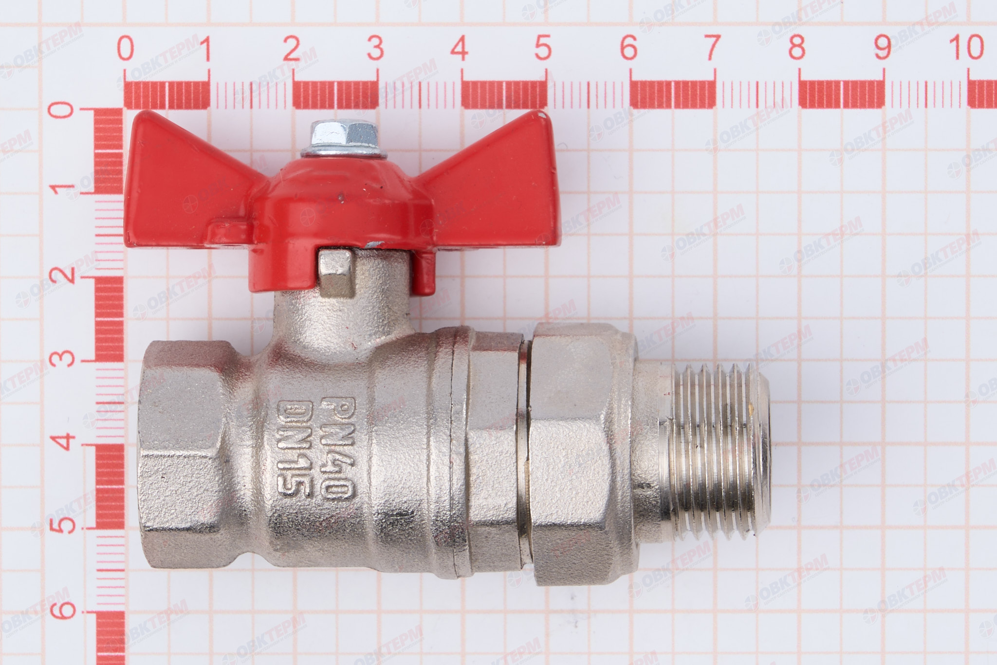 Кран шаровый с американкой      VALFEX     1/2"  ВН      бабочка    (80/20) - миниатюра №6