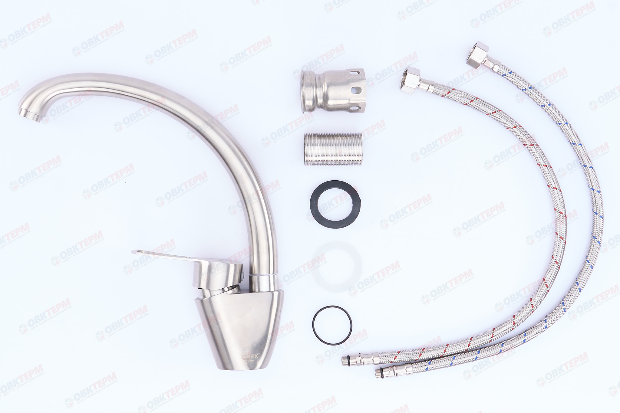 Смеситель д/кухни нерж/сталь ZERIX HSB-011-1 10 шт/ящ - миниатюра №3