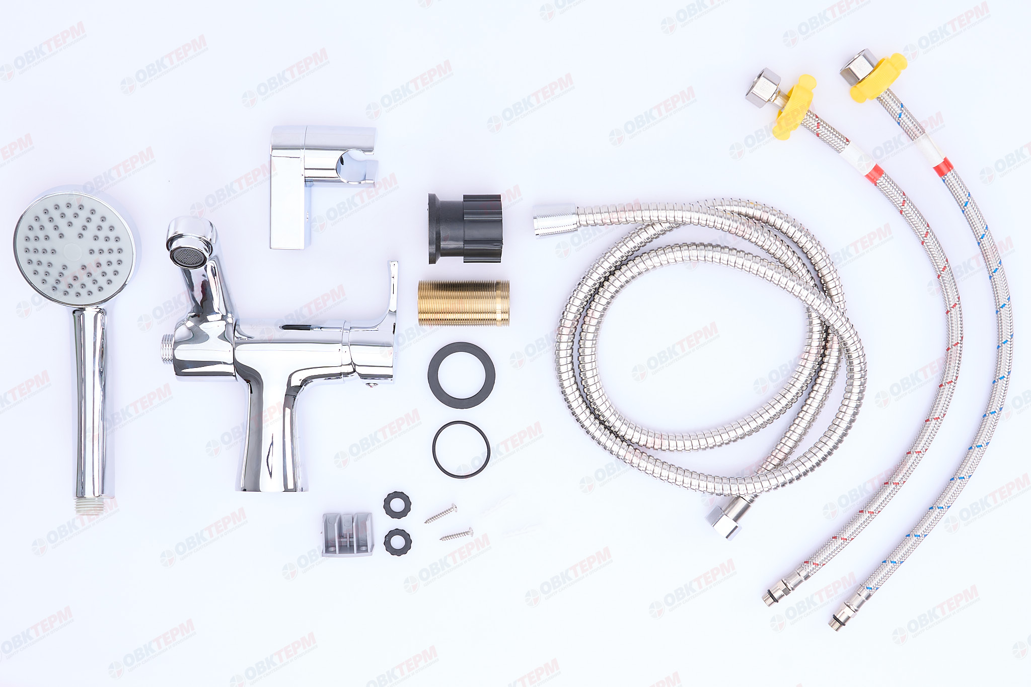 Смеситель д/умывальника ZERIX ASV-002SH (LR1055-16) с душ лейкой (10 шт/ящ) - Изображение №4