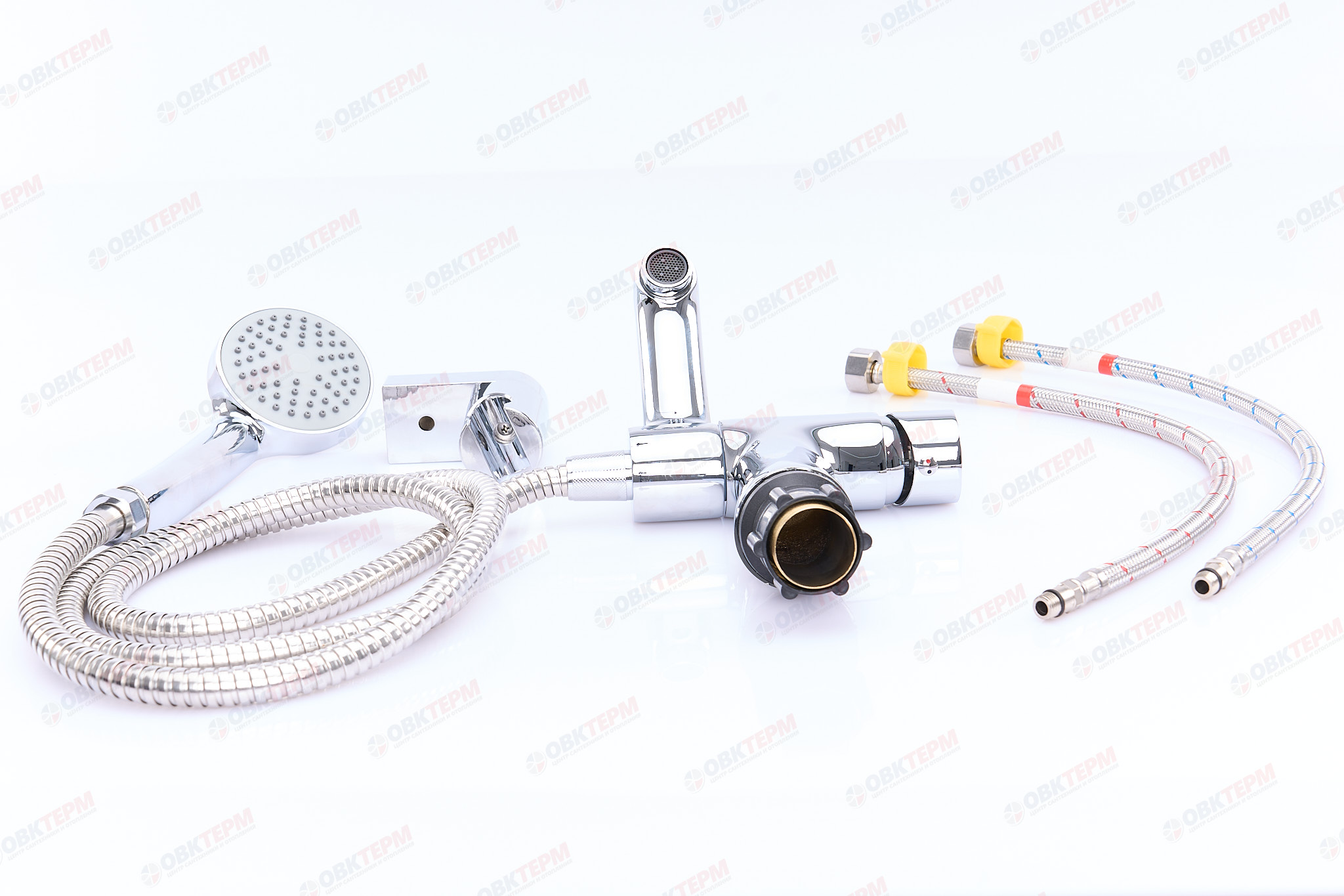 Смеситель д/умывальника ZERIX ASV-002SH (LR1055-16) с душ лейкой (10 шт/ящ) - Изображение №5