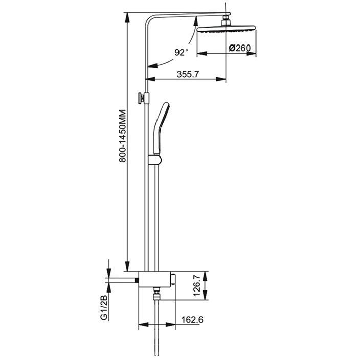 Душ/система GAPPO G2495-1 латунь/белый /термостат /лейка 3 реж /тропический душ 260мм - миниатюра №3