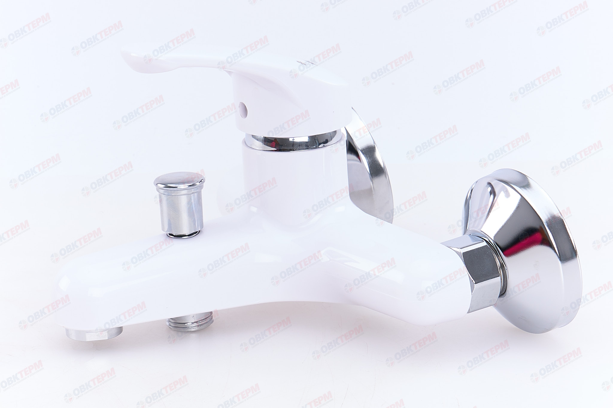 Смеситель д/ванны PLAMIX AFINA-009 White /ABS-пластик /короткий (без шланга и лейки) (24 шт/ящ) - Изображение №4