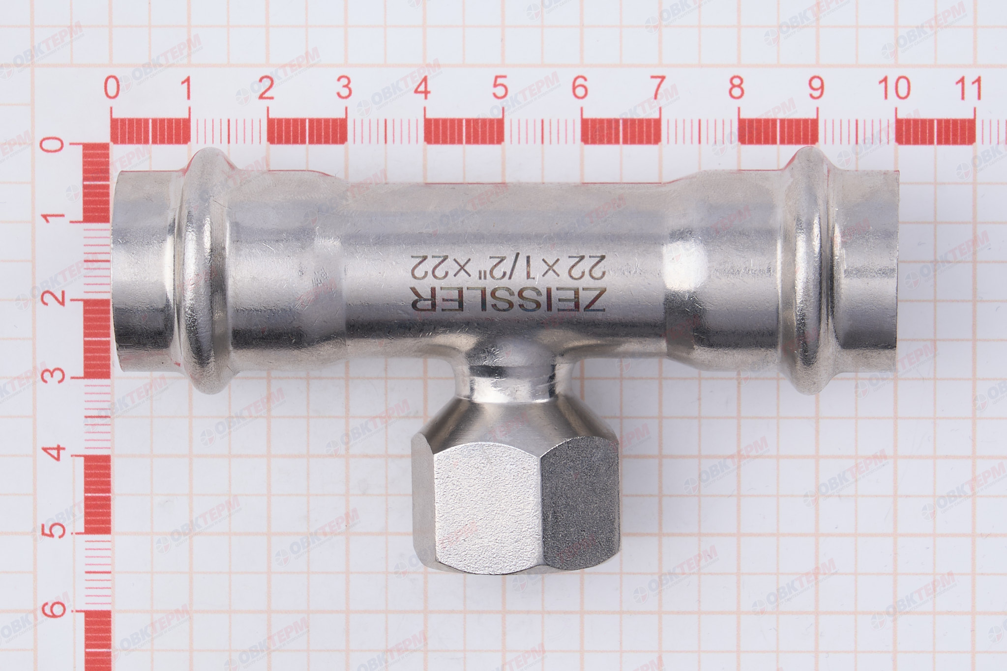 Тройник пресс из нерж.ст. 22  х 1/2"В  х 22  TIM  (50/5) - Изображение №4