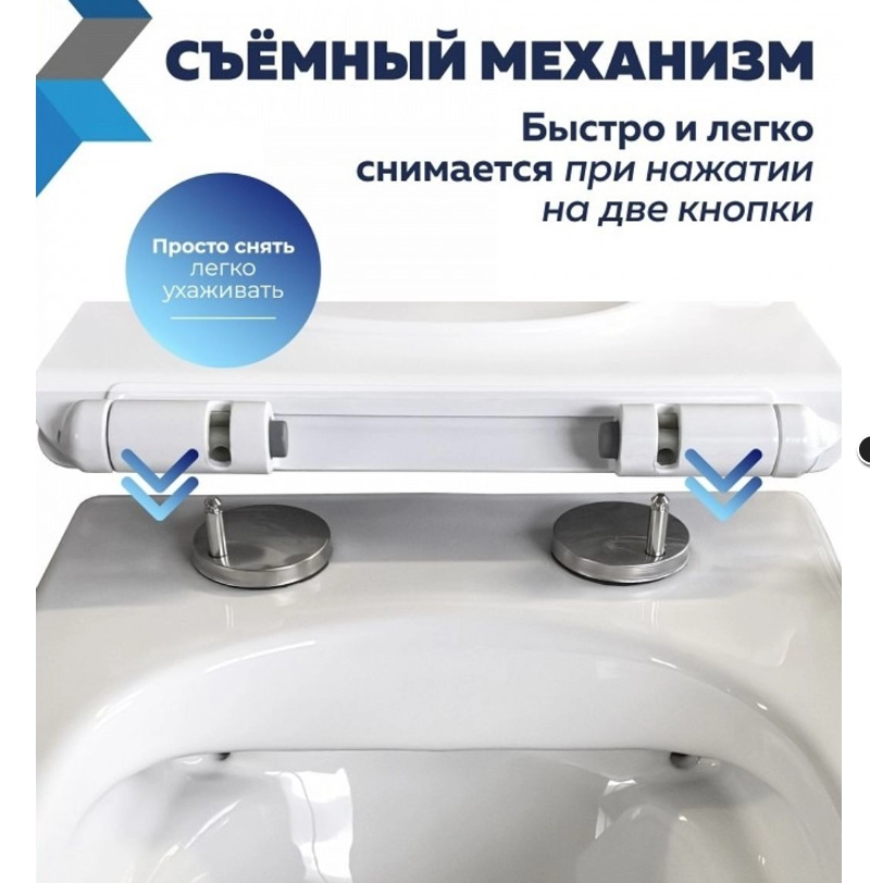 Сиденье Watersense Eva GS, дюропласт, с микролифтом, быстросъемное универсальное, ультратонкое - Изображение №4