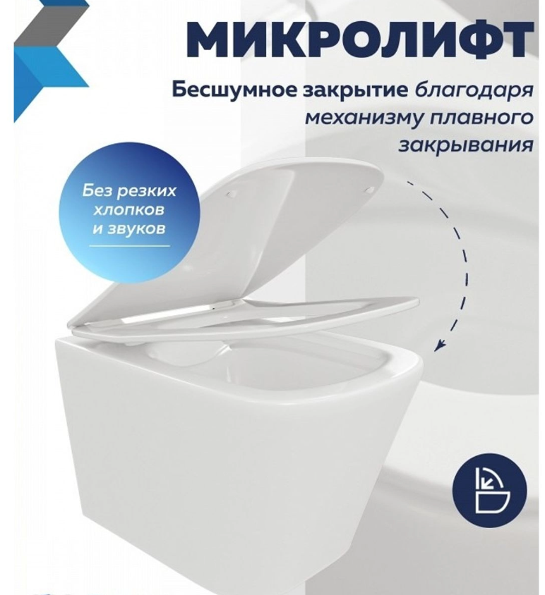 Сиденье Watersense Eva GS, дюропласт, с микролифтом, быстросъемное универсальное, ультратонкое - Изображение №5