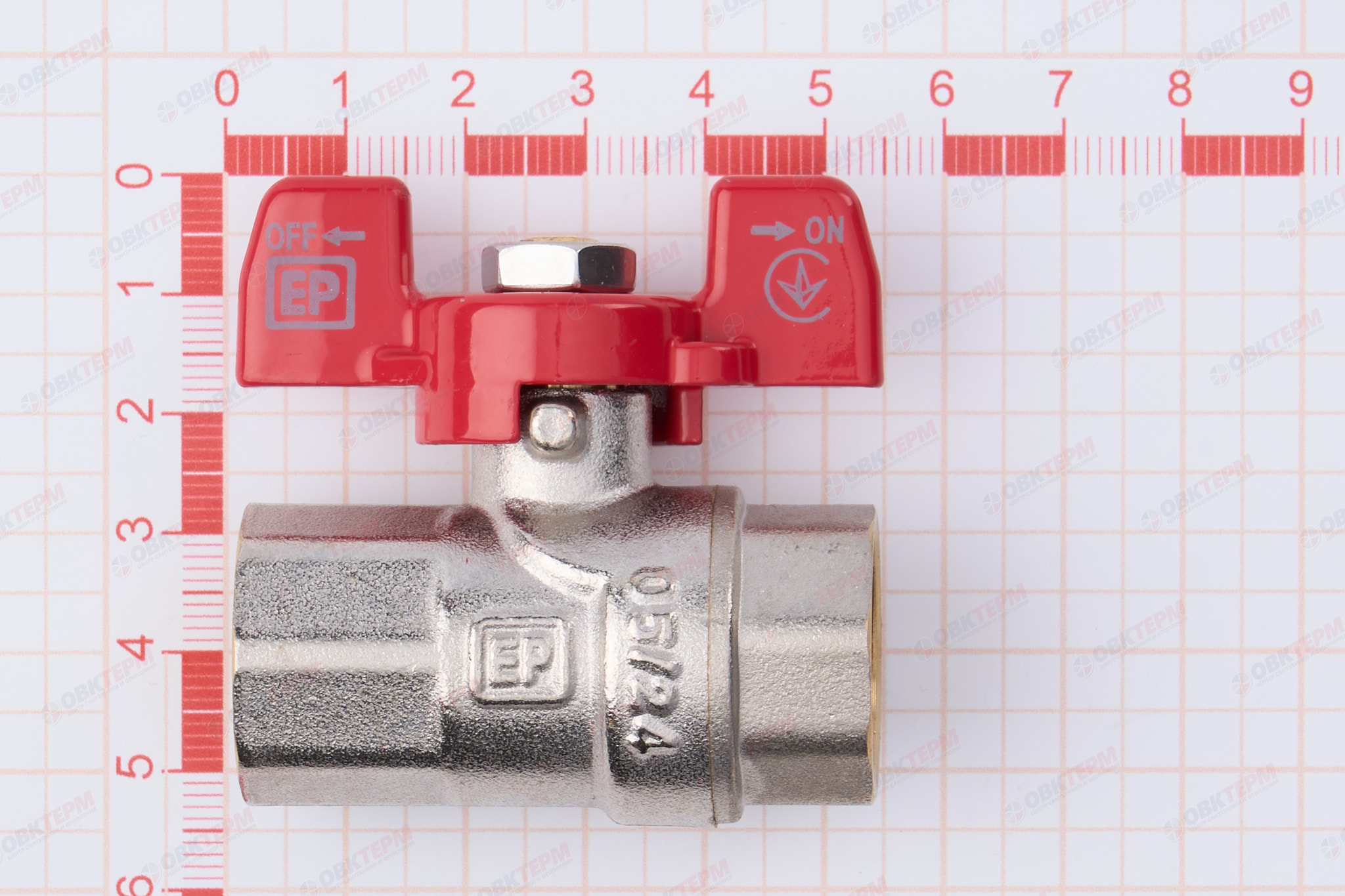 Кран шаровый     EUROPRODUCT      1/2"  ВВ   бабочка    (96 шт) - миниатюра №6