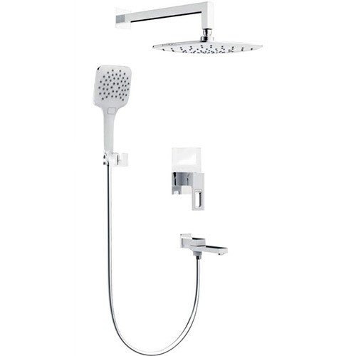 Душ/система встраиваемая GAPPO G7117-9 латунь /оруж. сталь /3 реж/тропический душ 250х250мм - Изображение №2