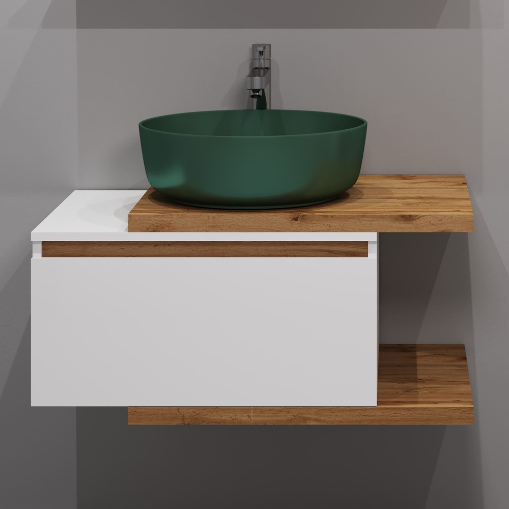 Тумба подвесная EvaGold  80 "Forest" ум. А433 BM /А433 WGM) Pur-клей - изображение №1