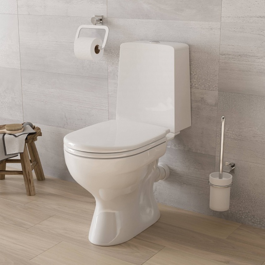 Унитаз-компакт GESSO "Премиум 2" Home de luxе (косой вып., 1 реж., сид. ПП, SC и болтами крепления) - изображение №1