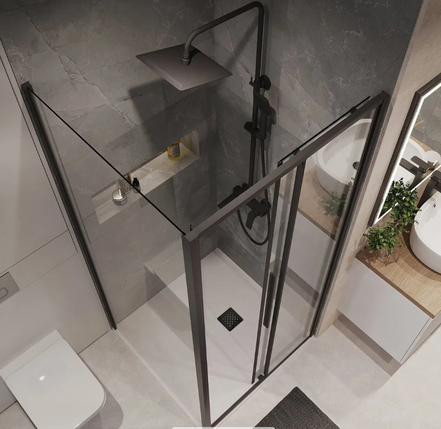 Боковая стенка Niagara Nova NG-A100B-34 (100х195) прозрачное стекло - Изображение №2