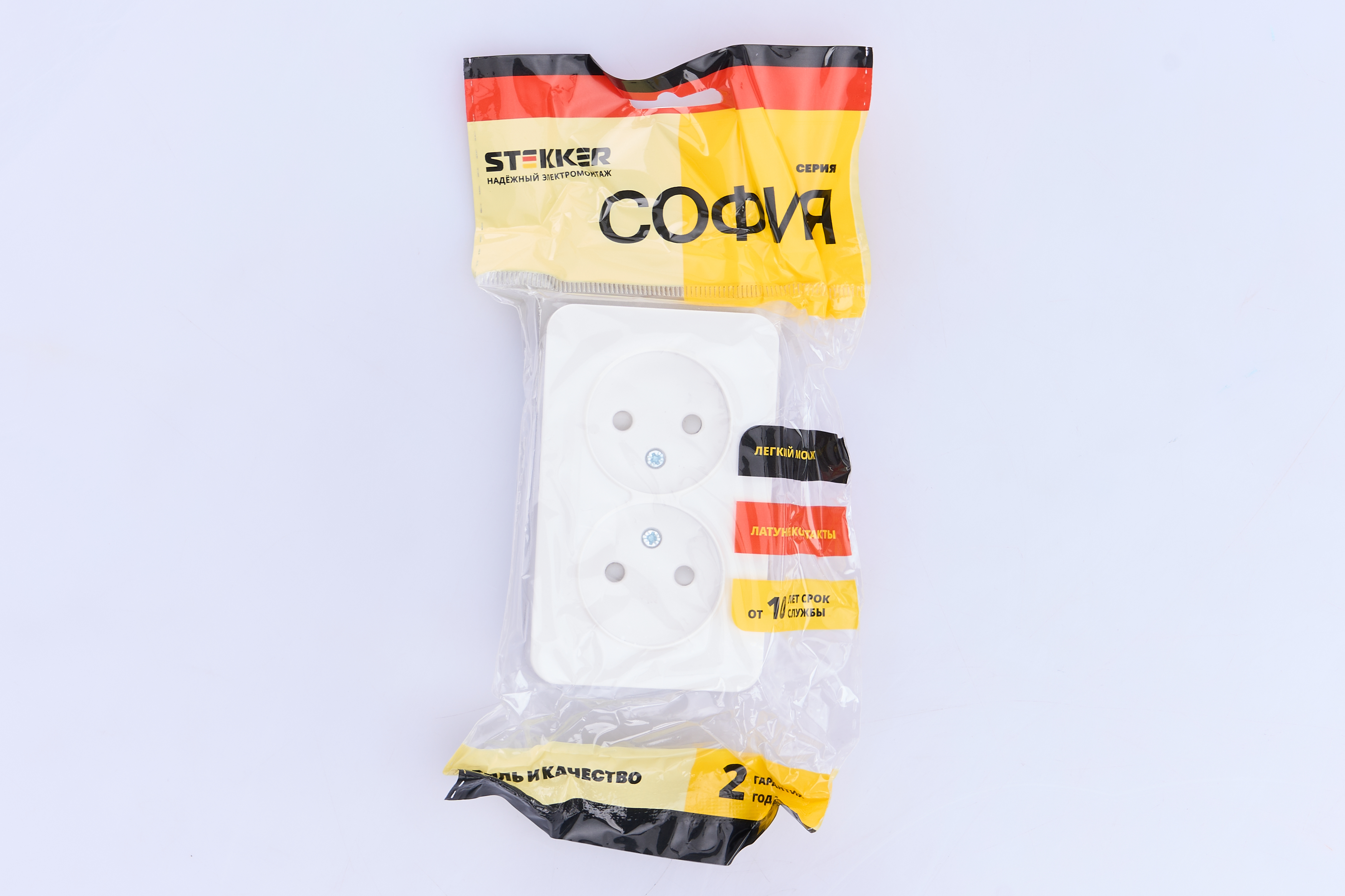 Розетка 2-местная б/з открытой установки, 250В, 10А, IP20, серия София, белый, MST10-12-01 - миниатюра №6