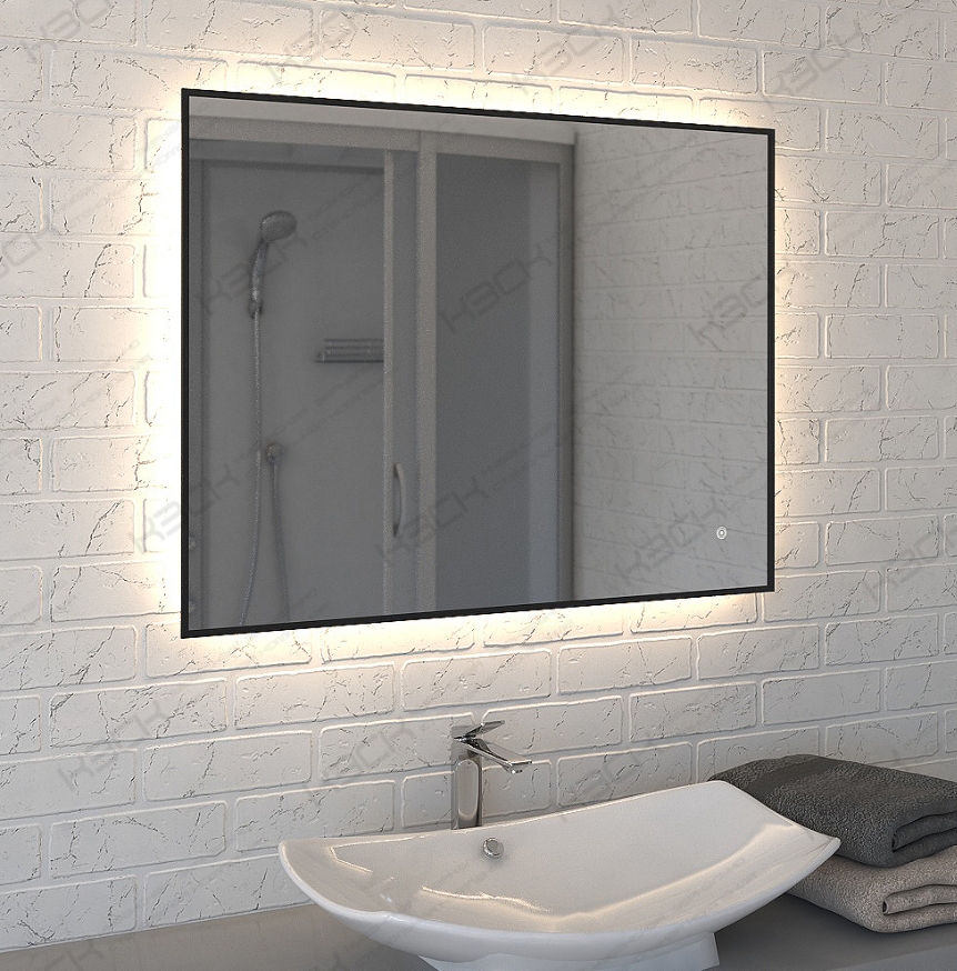 Зеркало  800х600 прямоугольное LED подсветкой 4000К 9,6 Вт/м с сенсорным выкл КЗСК - Изображение №1