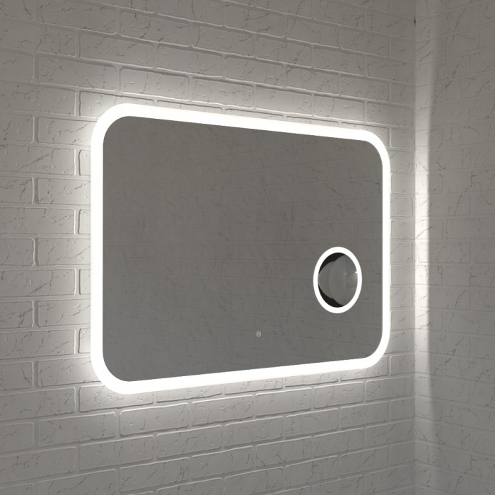 Зеркало 1000х700 прямоугольное  LED подс.6500К 9,6 Вт/м косметич зерк с подсвет 16*16 сенс.выкл КЗСК - Изображение №4