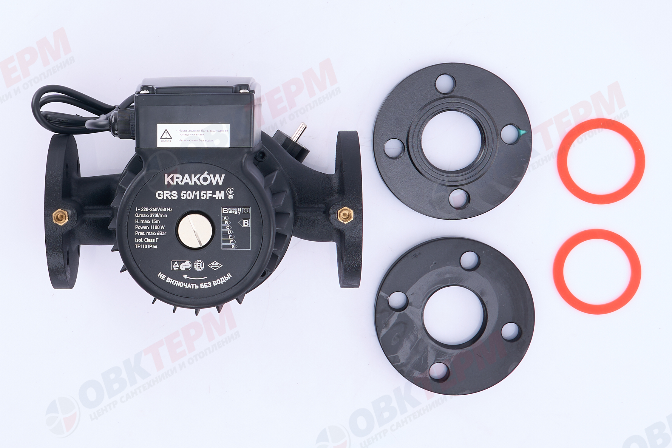 Насос циркуляционный  GRS  50/15F-M-280   KRAKOW  фланцевый (1,1кВт/370л.мин/15 м./ DN50/280мм) - миниатюра №9