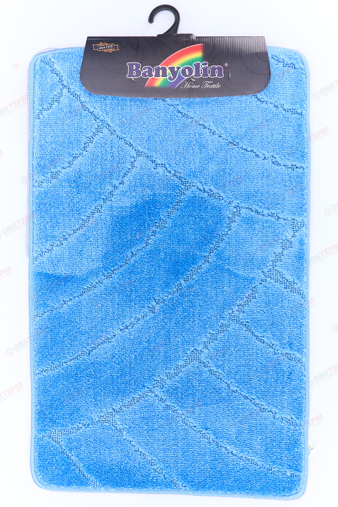 Комплект ковриков для в/к BANYOLIN CLASSIC 500х800/500х400мм 11мм (голубой) - Изображение №2