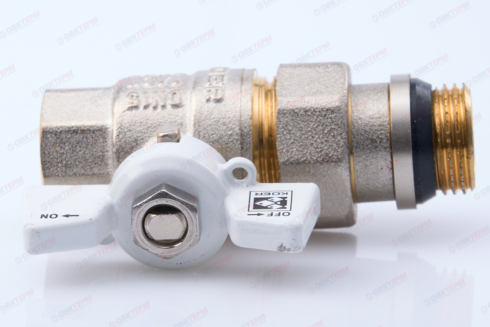 Кран шаровый с американкой "антипротечка"   KOER   1/2"  WHITE (KR.227.W-Gi)  (80шт/ящ) - миниатюра №7