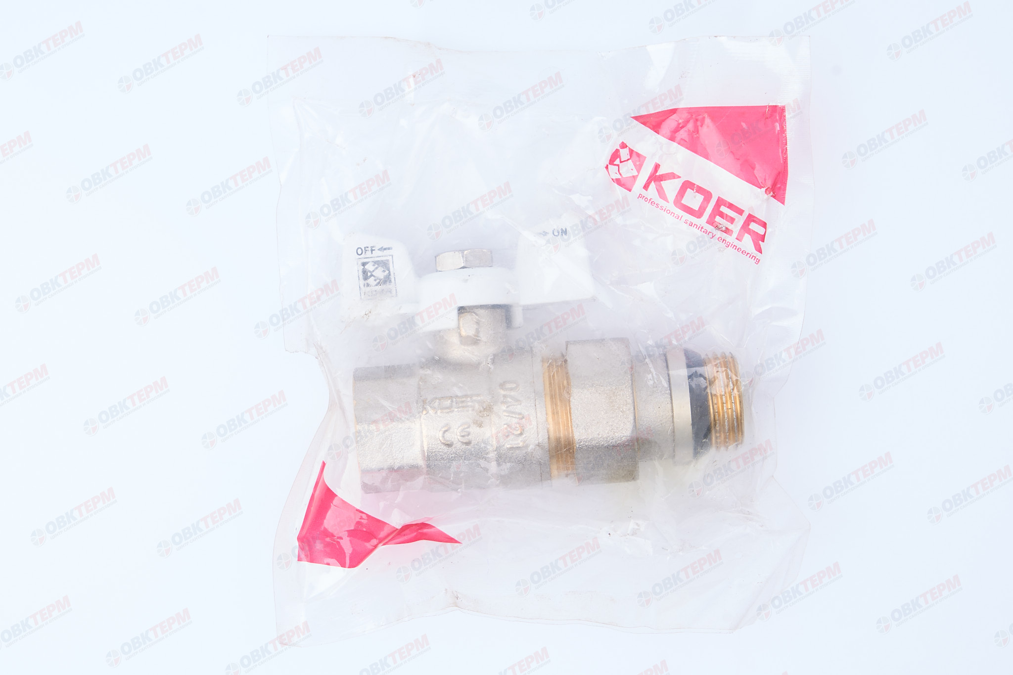 Кран шаровый с американкой "антипротечка"   KOER   1/2"  WHITE (KR.227.W-Gi)  (80шт/ящ) - миниатюра №9