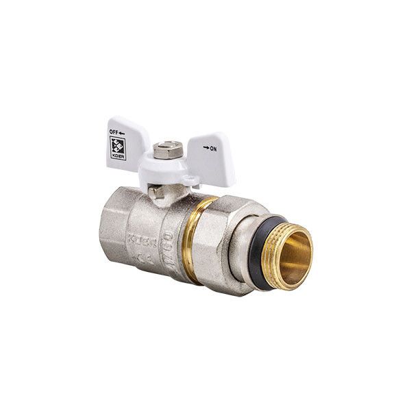 Кран шаровый с американкой "антипротечка"   KOER   1/2"  WHITE (KR.227.W-Gi)  (80шт/ящ) - Изображение №2