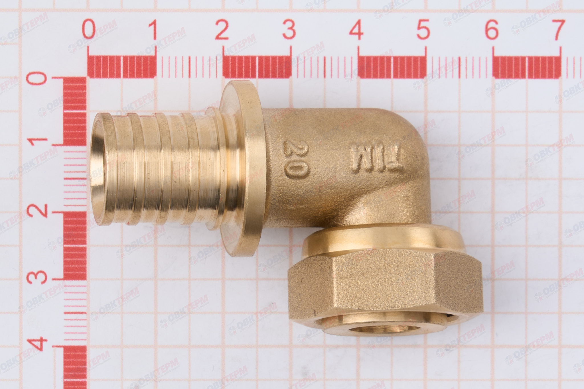 Угол  аксиальный с накидной гайкой 20-2,8 х 1/2"в    TIM   (240/30) - Изображение №4