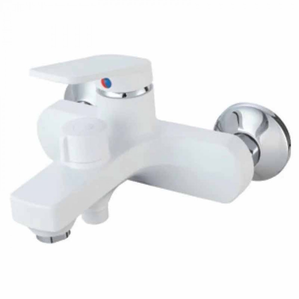Смеситель д/ванны PLAMIX LUCAS-009 EURO SET WHITE (со шлангом, лейкой и кронштейном) (24 шт/ящ) - Изображение №1