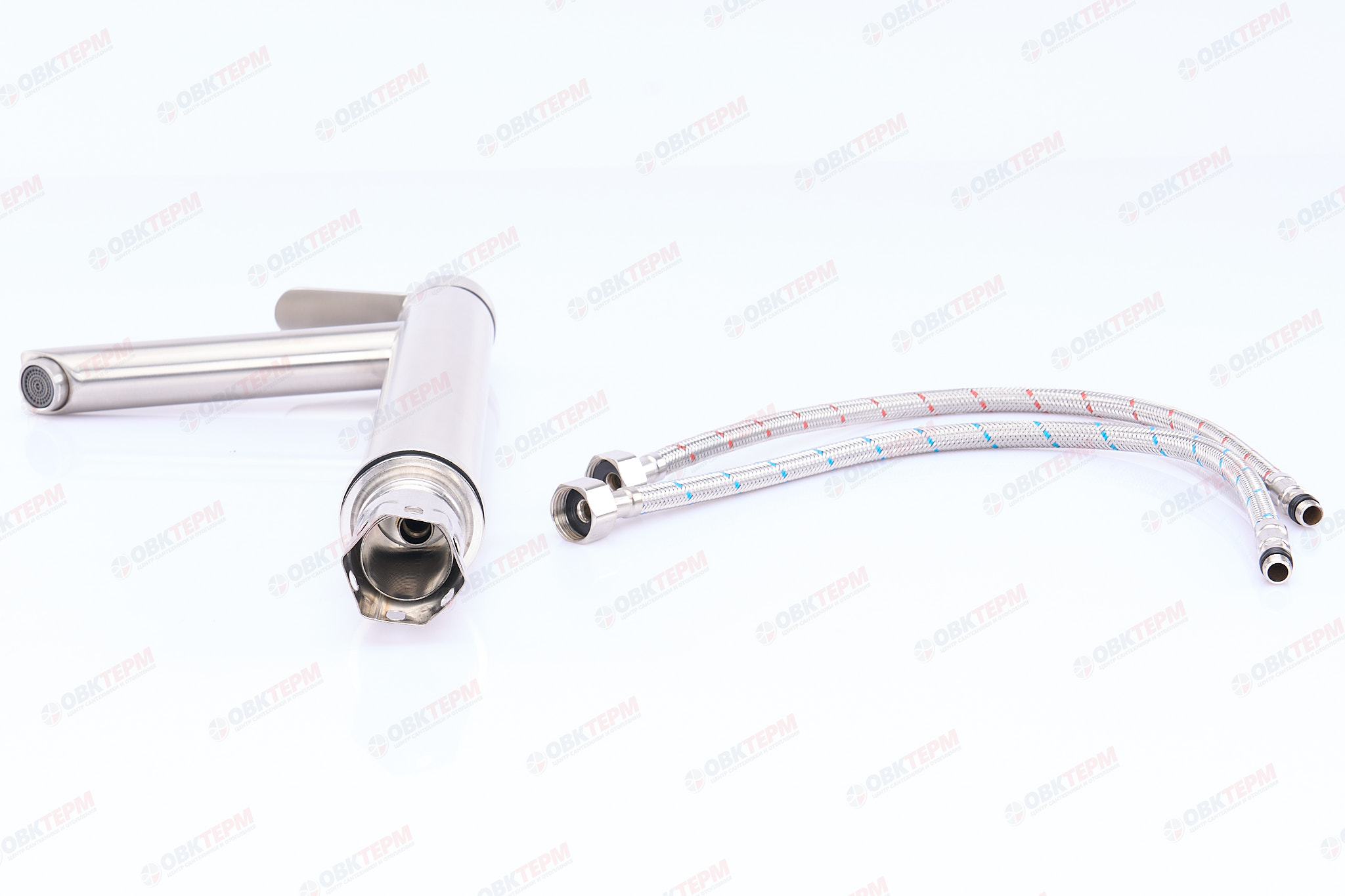 Смеситель д/умывальника FRAР F10801-2 сатин нерж/сталь ВЫСОКИЙ (Ø35, на гайке) (10 шт) - миниатюра №8