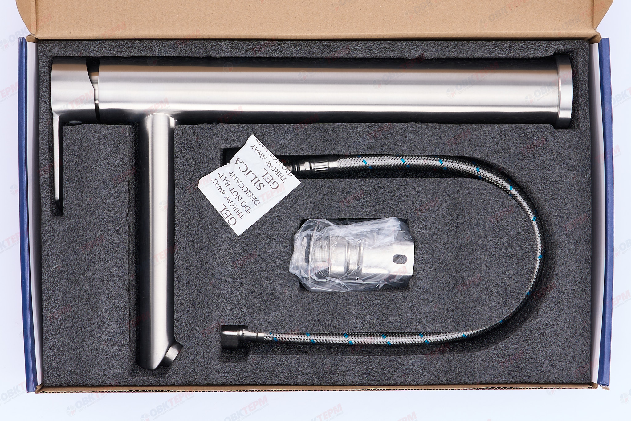 Смеситель д/умывальника FRAР F10801-2 сатин нерж/сталь ВЫСОКИЙ (Ø35, на гайке) (10 шт) - миниатюра №9