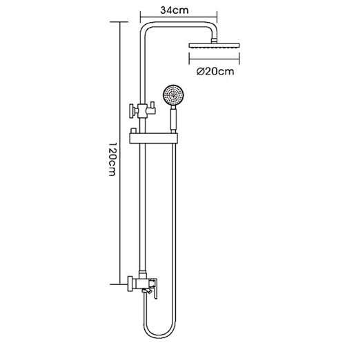 Душ/система/смес  хром  FRAP F2432  оранж   (смес с гусаком, верхний душ, ручн. лейка) - миниатюра №2