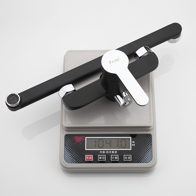 Смеситель д/ванны F2242 черный    (ф35, длинный гусак 35 см, евро перекл.)  FRAP - миниатюра №2