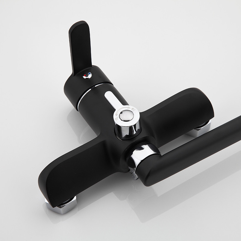 Смеситель д/ванны F2242 черный    (ф35, длинный гусак 35 см, евро перекл.)  FRAP - миниатюра №4