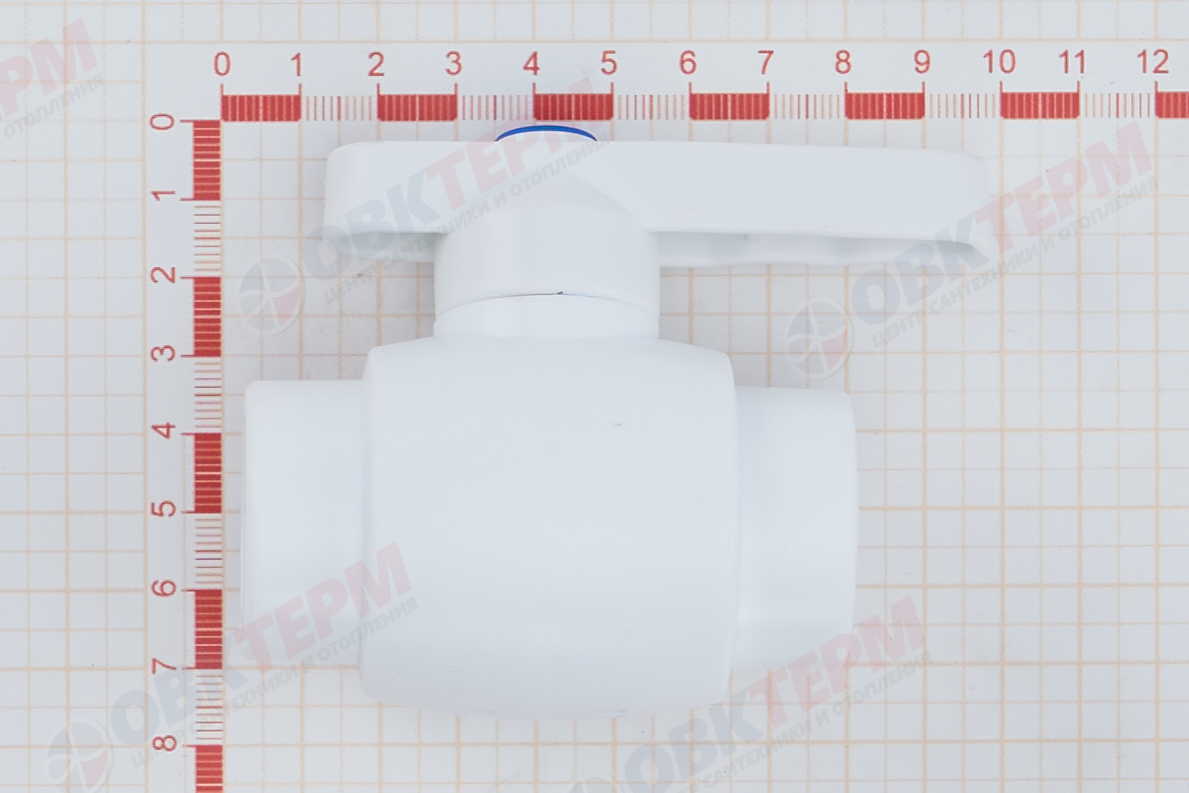 Кран  шаровый  полнопроходной 25  (латунный  шар)    БЕЛЫЙ PP-R   (RTP)    (30/1) - миниатюра №6