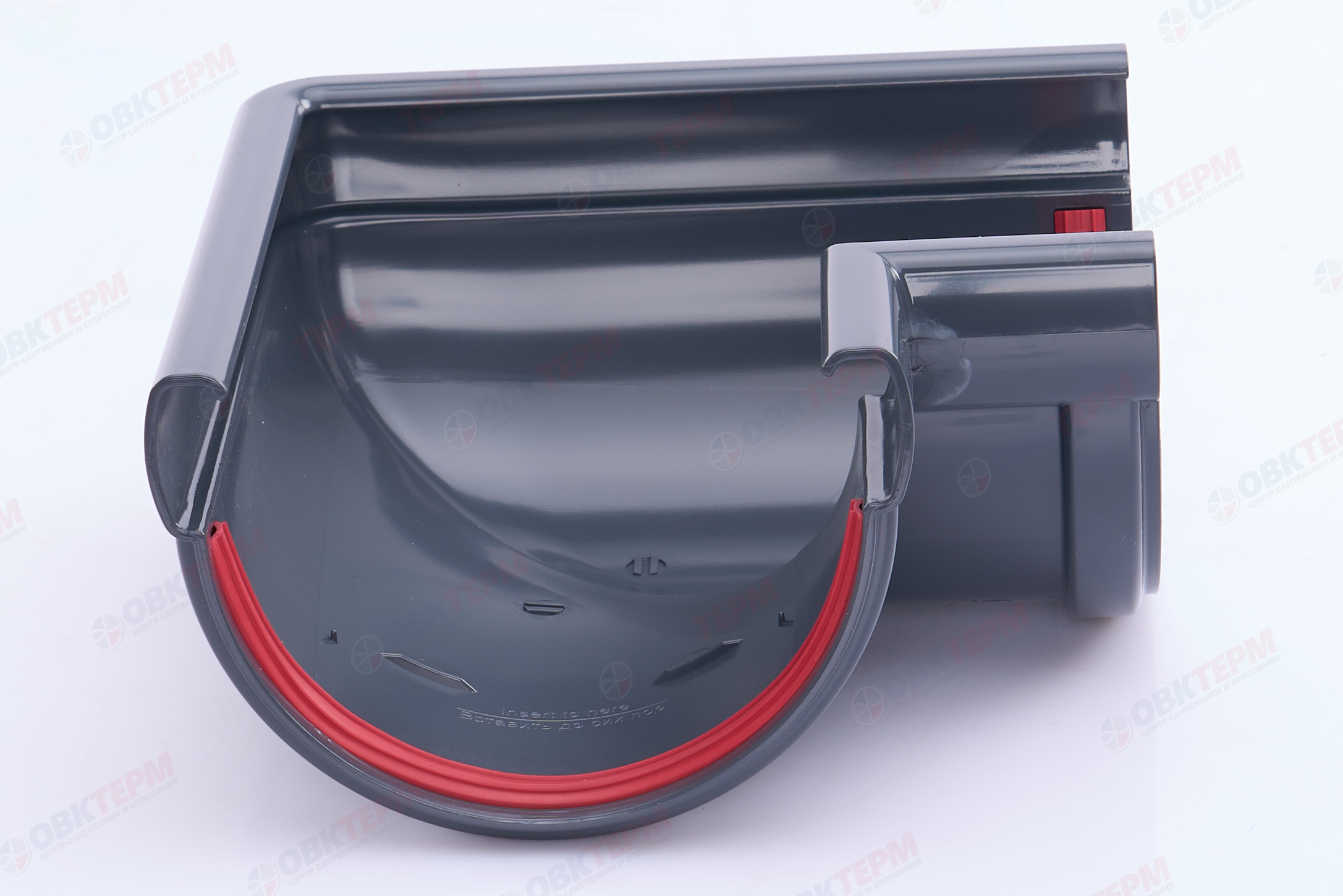 Угол желоба 90 град. Дизайн 135 ПВХ Grand Line графит (RAL 7024) (уп. 16шт) - Изображение №5