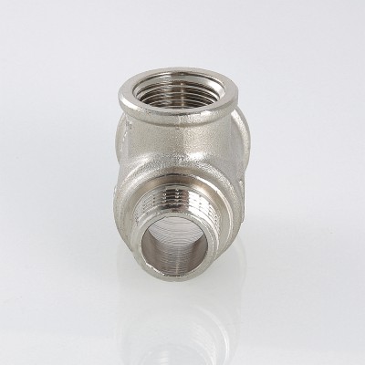 Тройник    3/4" - 1/2 - 3/4 ввн  никель (Valtec) - Изображение №5