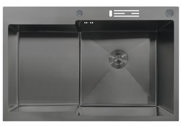 Мойка MIXXUS MH7849R-HK GRAPHITE из нерж.ст. глую.крыло с подст.для ножей (3.0/0.8 мм) - Изображение №1