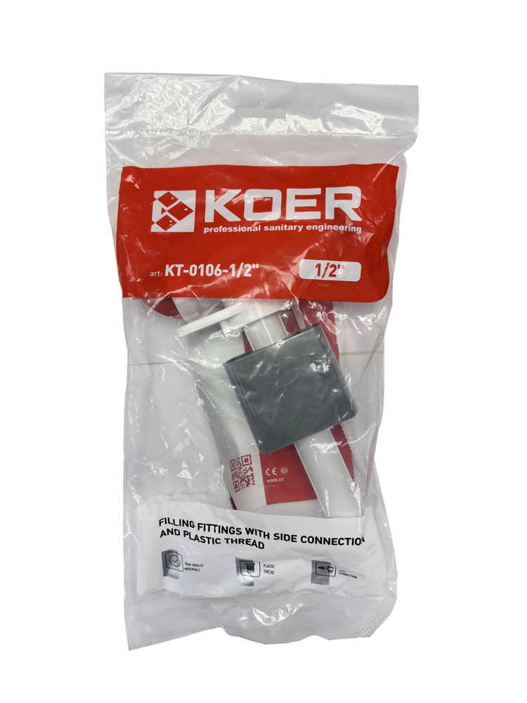Клапан впуска KOER боковое подк.пласт.резьба KOER KT-0106-3/8" (1шт/50ящик) - изображение №1
