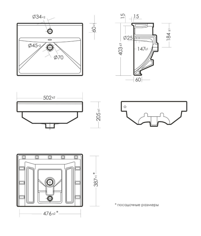 SANITA LUXE умывальник Fest 50 Белый S1 (502х403х205) - Изображение №1